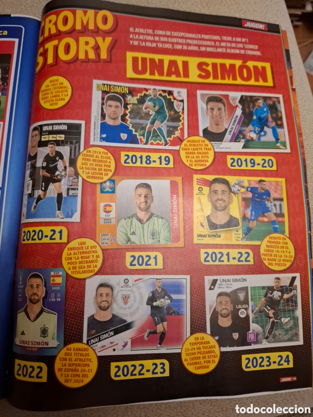 Otros Art&iacute;culos de Coleccionismo en Papel: HOJA REVISTA JUGON TIPO REPORTAJE LAMINE YAMAL ESPA&Ntilde;A CROMO STORY UNAI SIMON