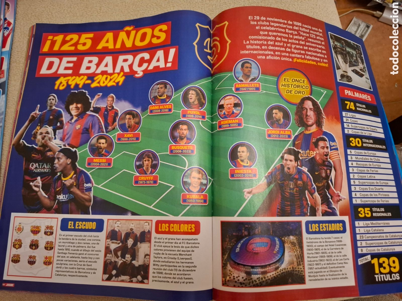 Otros art&iacute;culos de coleccionismo en papel: PAGINAS REVISTA JUGON 125 A&Ntilde;OS DE BARCA FC BARCELONA PAGINAS