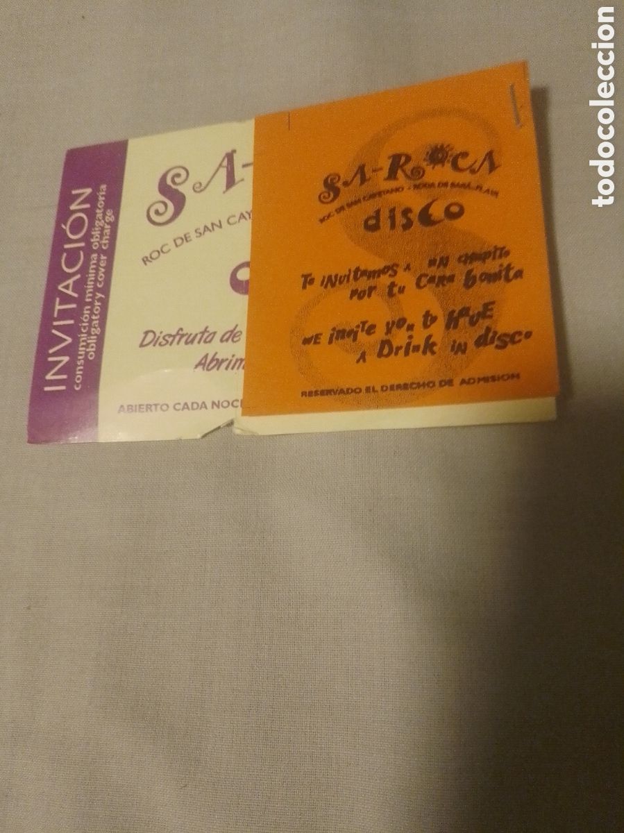 Otros Art&iacute;culos de Coleccionismo en Papel: ENTRADA INVITACI&Oacute;N DE DISCOTECA ANTIGUA DE DISCOTECA SA-ROCA RODA DE BARA