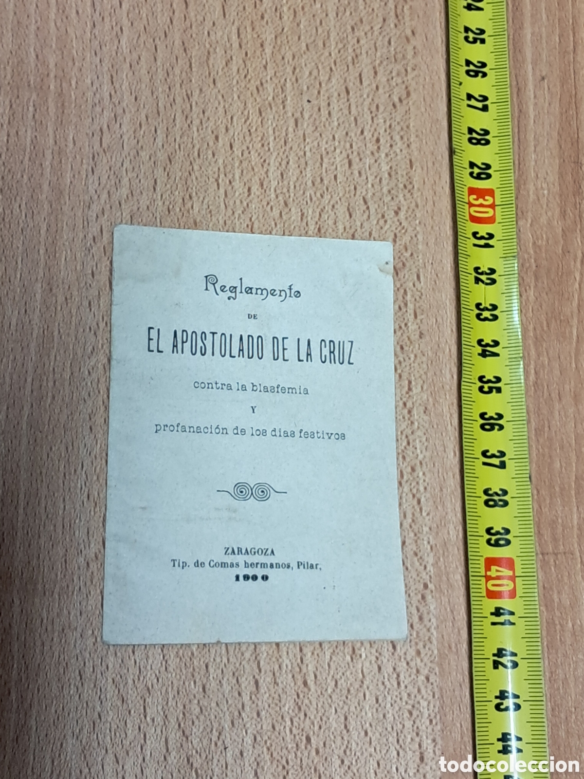 Otros Art&iacute;culos de Coleccionismo en Papel: Reglamento de el apostolado de la cruz 1900 zaragoza blasfemias d&iacute;as festivos