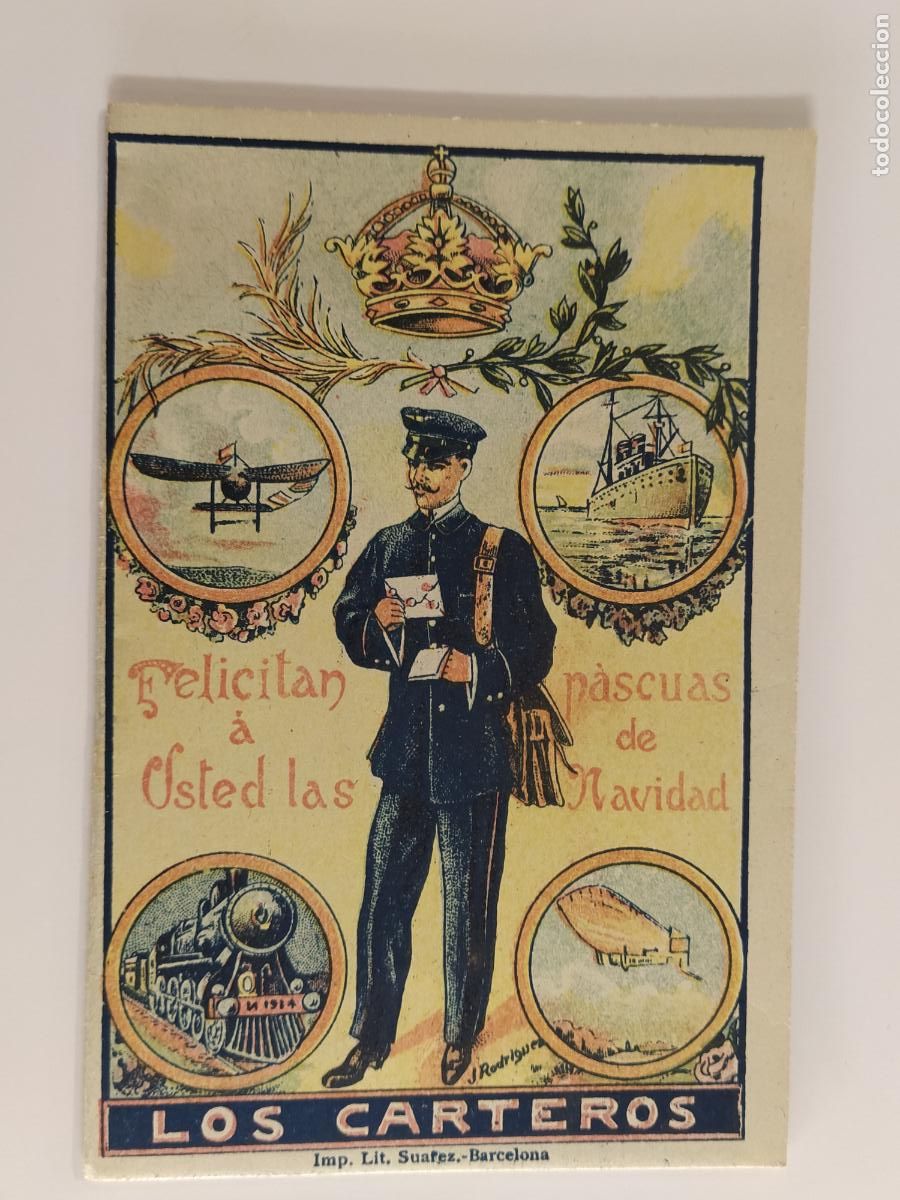 Otros Art&iacute;culos de Coleccionismo en Papel: LOS CARTEROS - FELICITACION ANTIGUA - LIBRETO - A&Ntilde;O 1913 - IMP LIT SUAREZ BARNA-VER FOTOS-(110.692)
