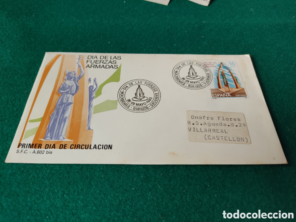 Otros Art&iacute;culos de Coleccionismo en Papel: Sobre primer d&iacute;a de circulaci&oacute;n Fuerzas Armadas, Burgos