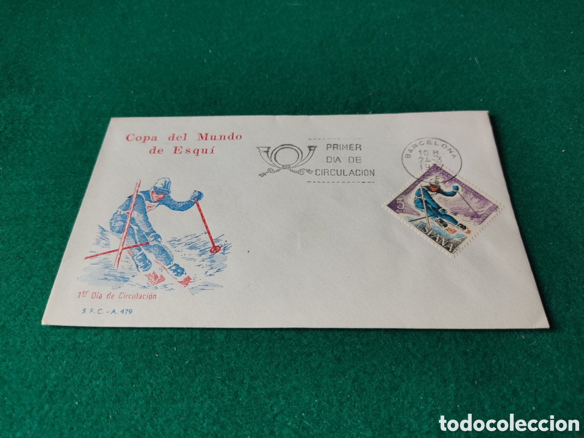 Otros Art&iacute;culos de Coleccionismo en Papel: Sobre primer d&iacute;a de circulaci&oacute;n Copa del Mundo de esqu&iacute;