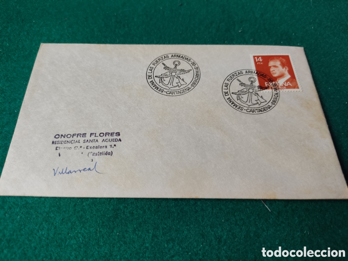 Otros Art&iacute;culos de Coleccionismo en Papel: Sobre matasellos especiales d&iacute;a de las fuerzas armadas, Cartagena