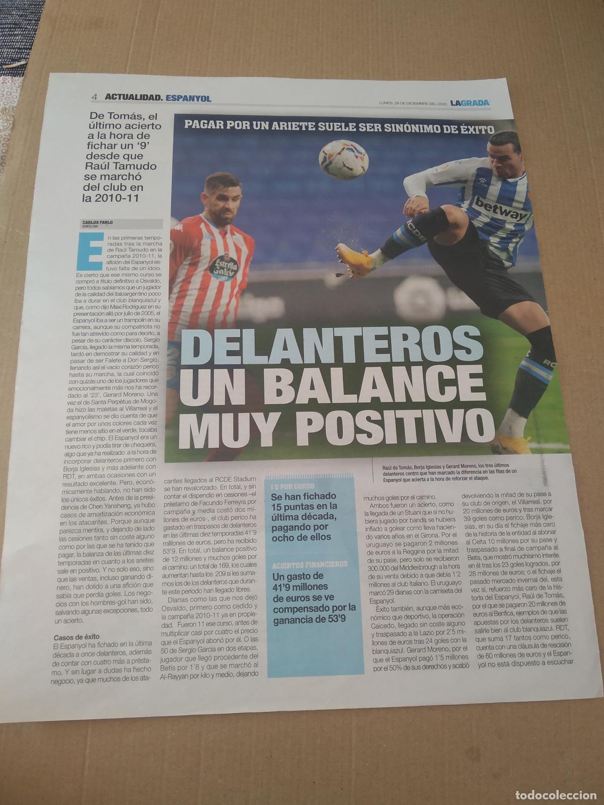 Otros art&iacute;culos de coleccionismo en papel: HOJA PERIODICO DIARIO LA GRADA RAUL DE TOMAS ESPANYOL RDT VS LUGO
