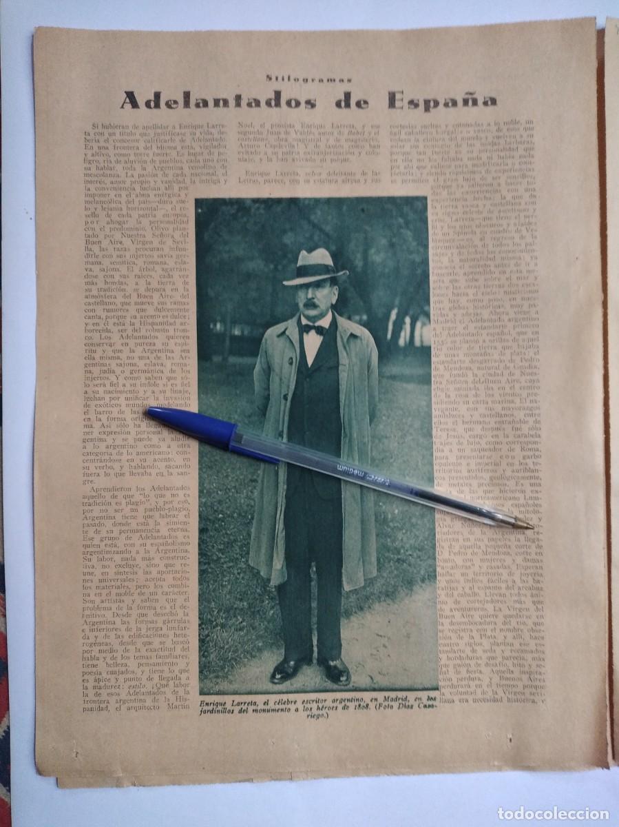 Collectionnisme Papier divers: ENRIQUE LARRETA RETRATO Y SU CASA EN ACELAIN GRANADA HOJA DE PRENSA DOS P&Aacute;GINAS A&Ntilde;O 1935