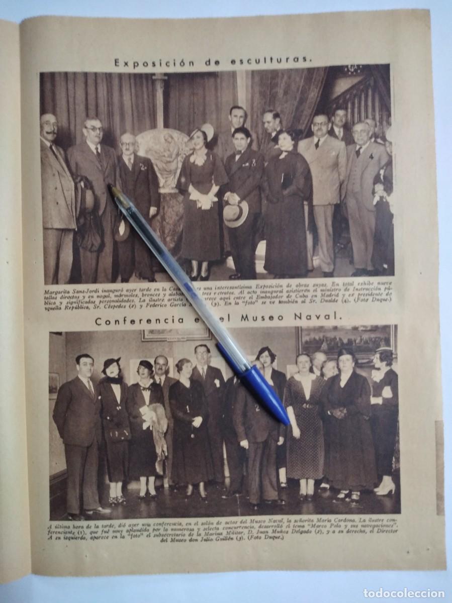 Collectionnisme Papier divers: MARGARITA SANS JORDI EXPOSICI&Oacute;N DE ESCULTURAS EN LA CASA VILCHES FOTO A&Ntilde;O 1935