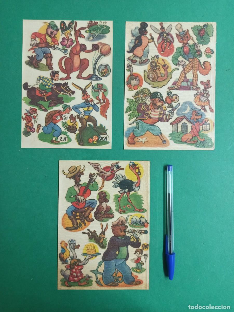 Otros art&iacute;culos de coleccionismo en papel: 3 Hojas de Antiguas calcomanias infantiles.