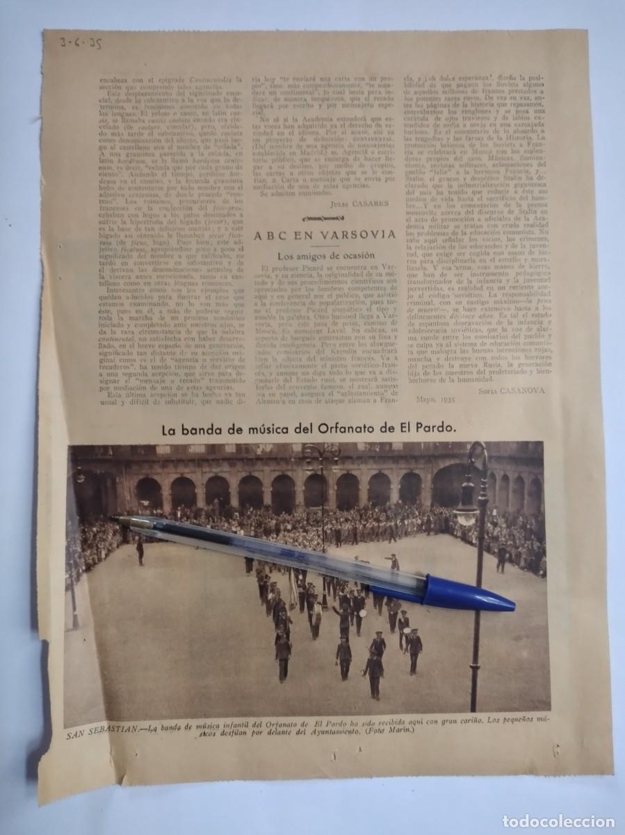 Collectionnisme Papier divers: LA BANDA DE M&Uacute;SICA INFANTIL DEL ORFANATO DE EL PARDO AYUNTAMIENTO SAN SEBASTI&Aacute;N A&Ntilde;O 1935 PRENSA FOTO
