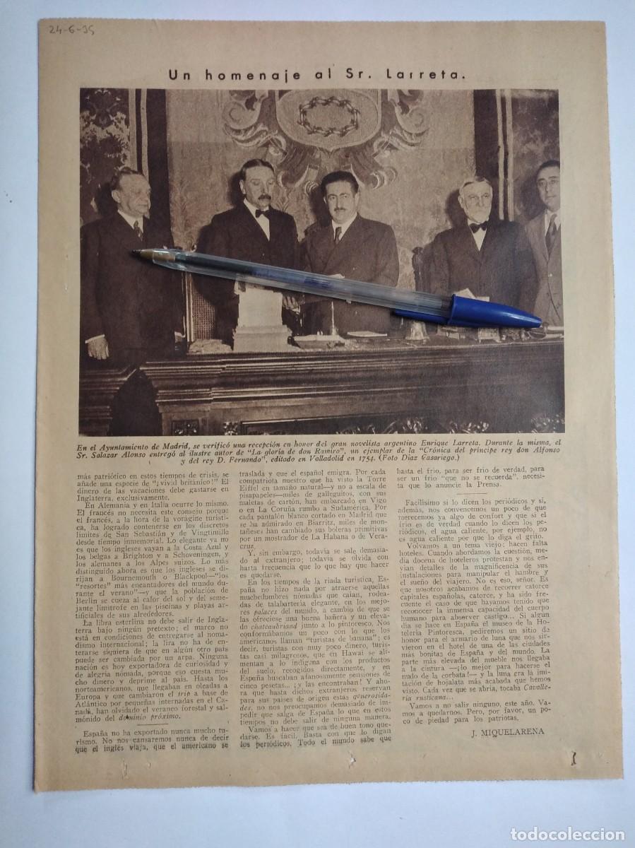Collectionnisme Papier divers: SALAZAR ALONSO AYUNTAMIENTO MADRID RECEPCI&Oacute;N ENRIQUE LARRETA A&Ntilde;O 1935 PRENSA FOTO