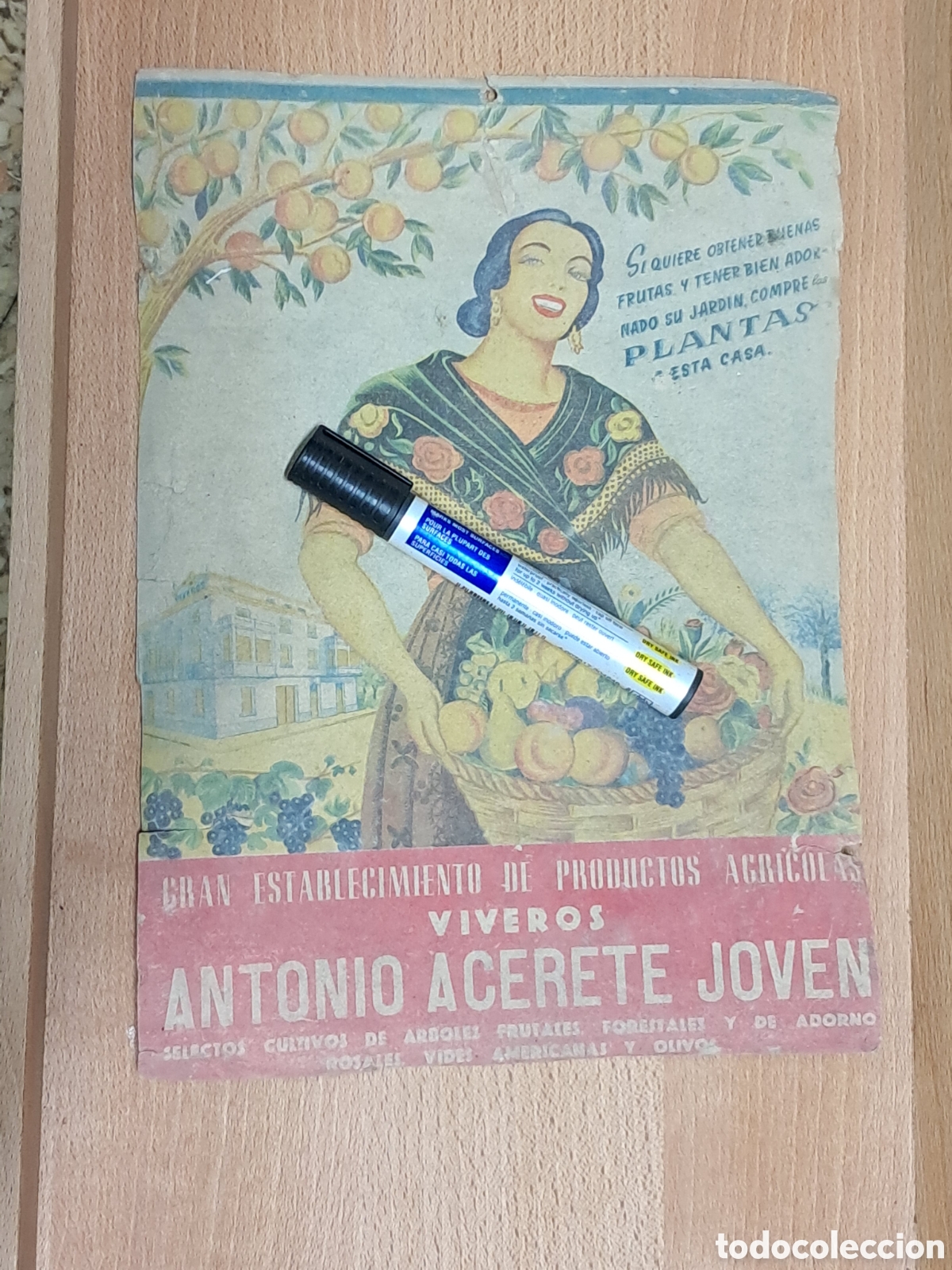 Otros Art&iacute;culos de Coleccionismo en Papel: Publicidad carton Antonio acerete joven a&ntilde;os 40 sabi&ntilde;an zaragoza