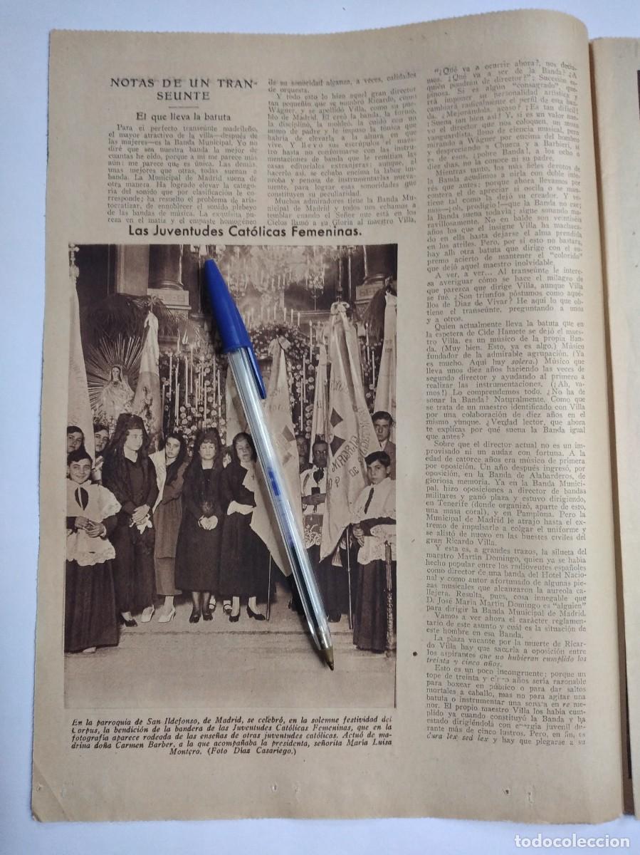 Collectionnisme Papier divers: BENDICI&Oacute;N BANDERA JUVENTUDES CAT&Oacute;LICAS FEMENINAS PARROQUIA SAN ILDEFONSO MADRID CORPUS A&Ntilde;O 1935