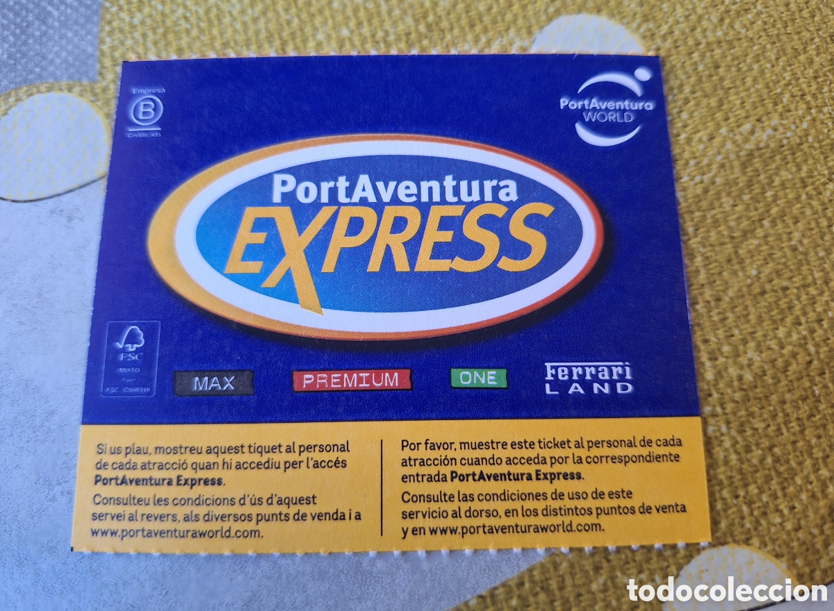 Otros Art&iacute;culos de Coleccionismo en Papel: Pase Express Max Portaventura Port Aventura COMPRA MINIMA 5&euro;