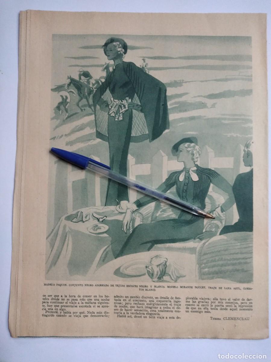 Collectionnisme Papier divers: MODELO PAQUIN Y MODELO MIRANDE DOUCET MODA FEMENINA HOJA PRENSA A&Ntilde;O 1935