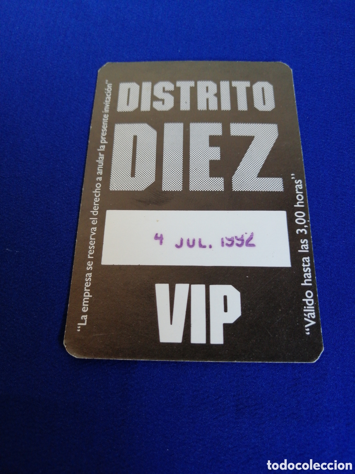 Sammelleidenschaft Andere Papierartikel: DISCOTECA DISTRITO D&Iacute;EZ VIP 4 JULIO 1992 FLYER MOVIDA VALENCIANA - PUBLICIDAD BEEFEATER