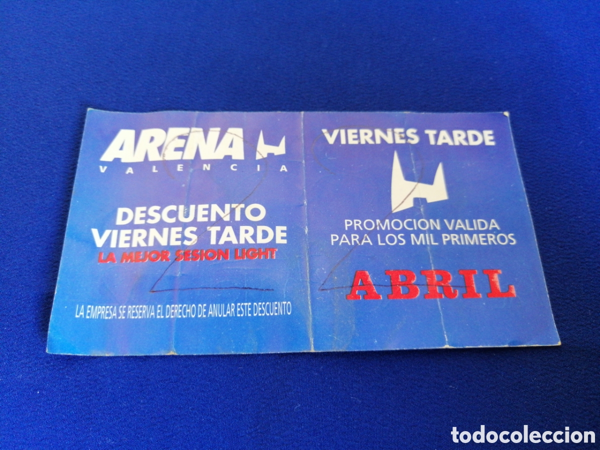 Sammelleidenschaft Andere Papierartikel: DISCOTECA ARENA VALENCIA FLYER DESCUENTO VIERNES TARDE MOVIDA VALENCIANA