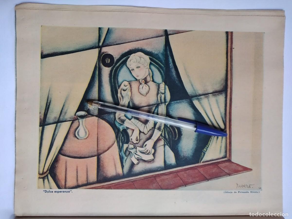 Collectionnisme Papier divers: FERNANDO RIVERO DIBUJO DULCE ESPERANZA HOJA PRENSA A&Ntilde;O 1935