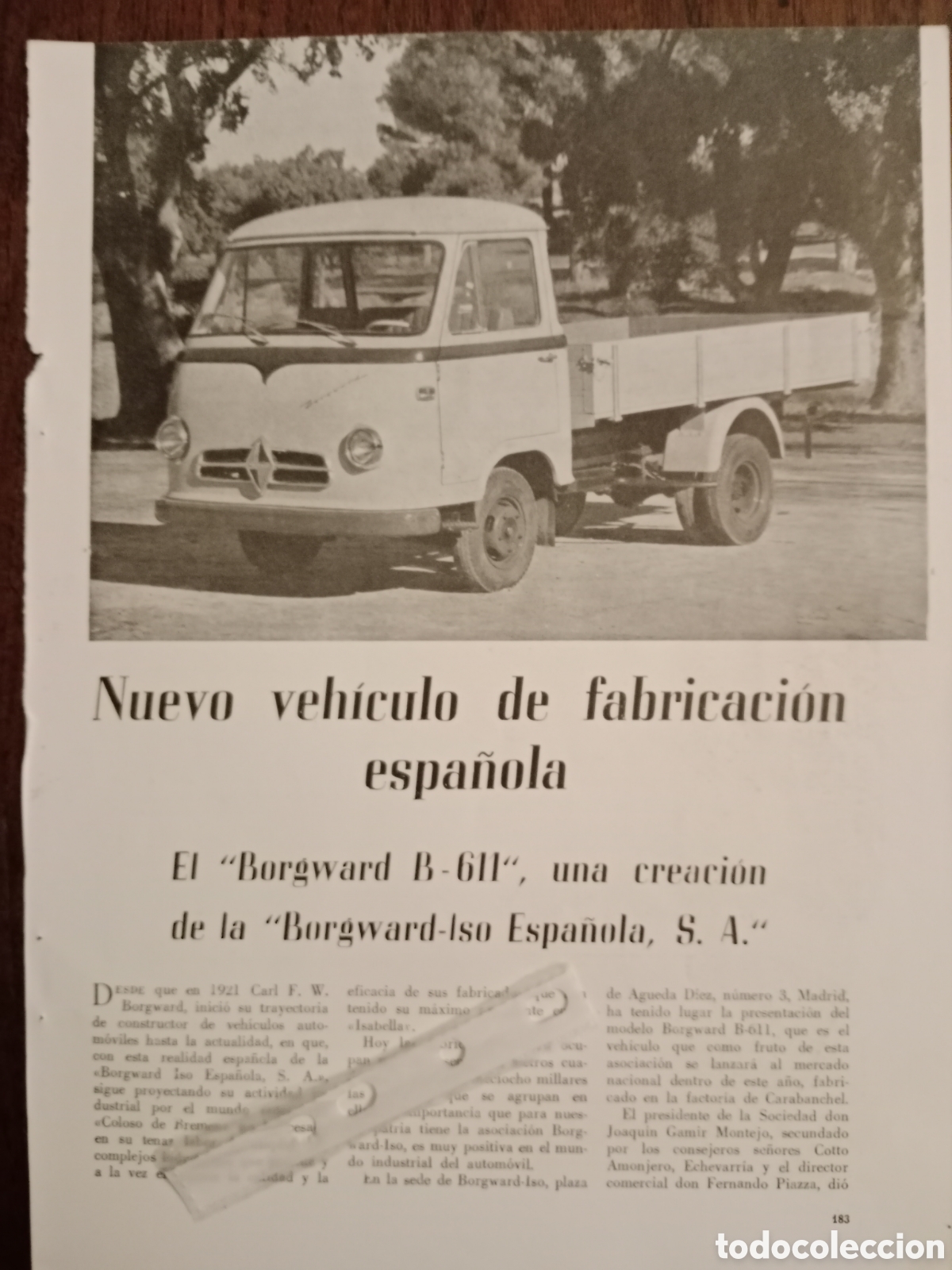 Outros artigos de papel: Reportaje cami&oacute;n borgward B 611