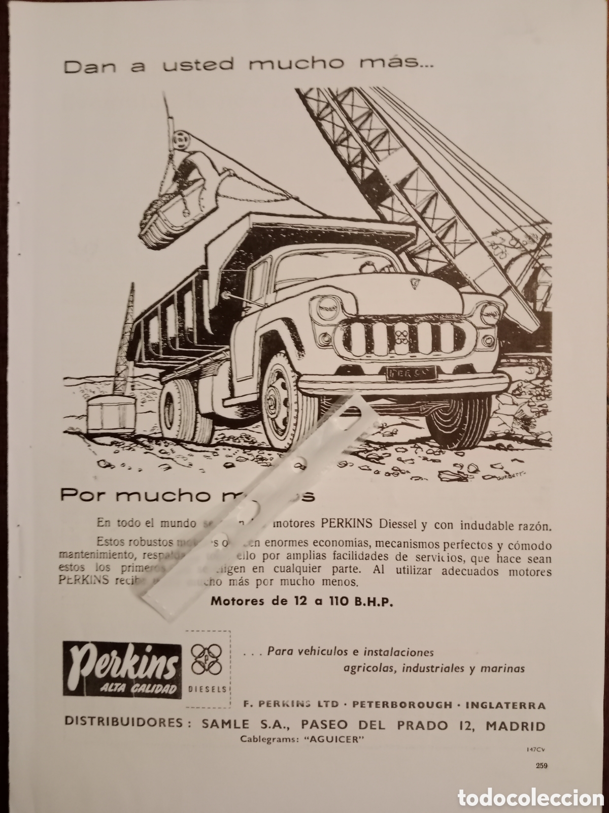 Collectionnisme Papier divers: Publicidad motores perkins