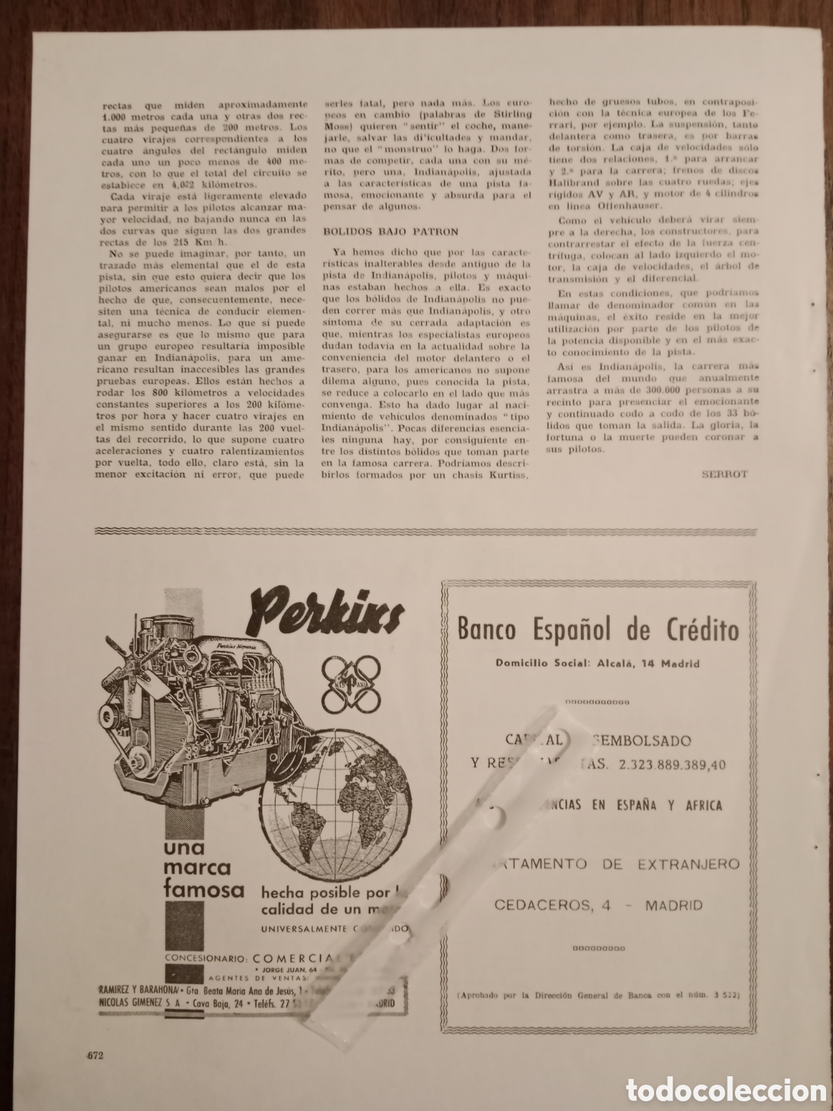 Collectionnisme Papier divers: Publicidad motores perkins