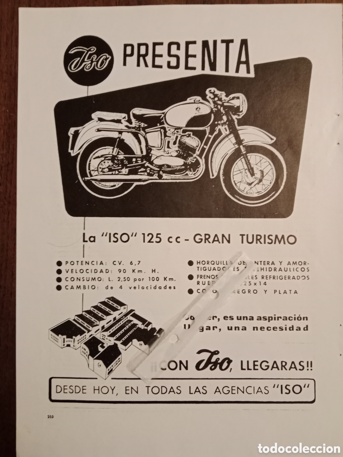 Collectionnisme Papier divers: Publicidad moto iso 125