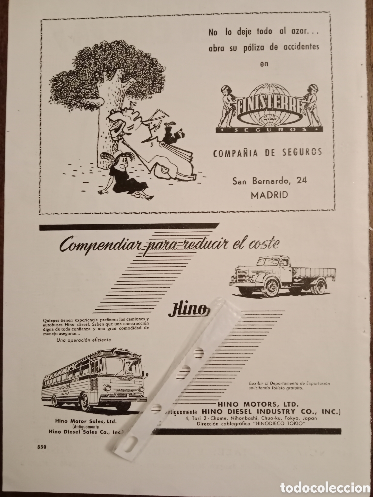 Collectionnisme Papier divers: Publicidad cami&oacute;n autob&uacute;s hino