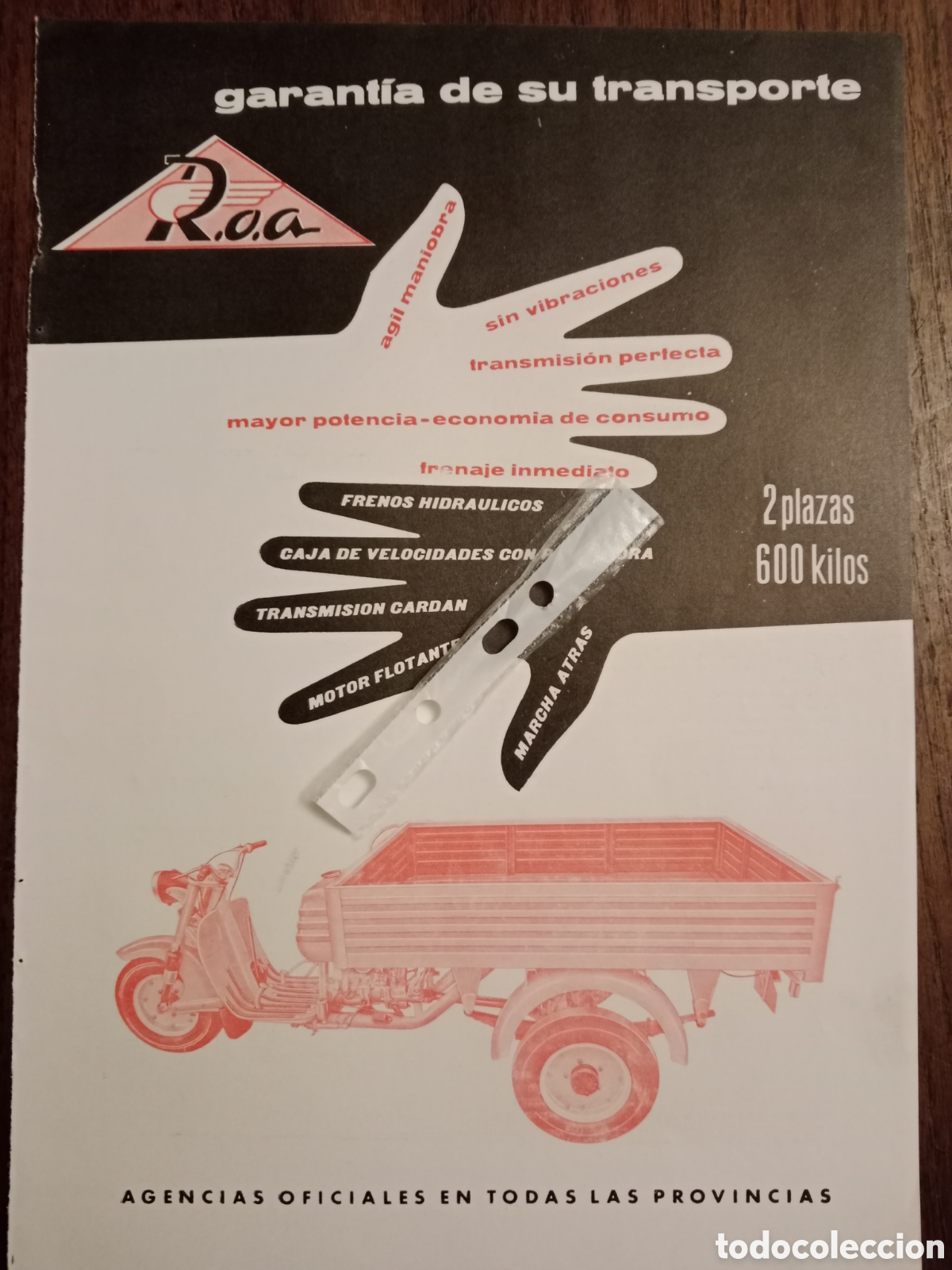 Collectionnisme Papier divers: Publicidad motocarro roa