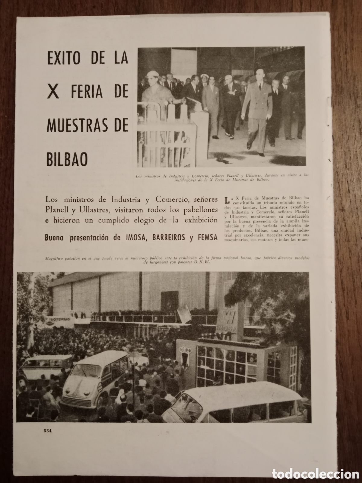 Collectionnisme Papier divers: Reportaje X feria muestras BIlbao autom&oacute;vil