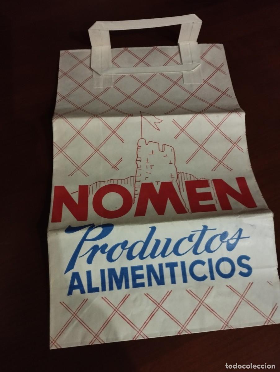Sammelleidenschaft Andere Papierartikel: NOMEN PRODUCTOS ALIMENTICIOS BOLSA DE PAPEL.