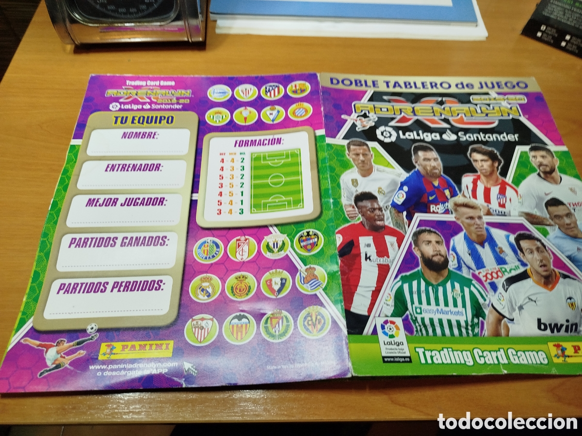 Otros art&iacute;culos de coleccionismo en papel: Doble tablero de juego. Adrenalyn 2019 liga Santander. Panini