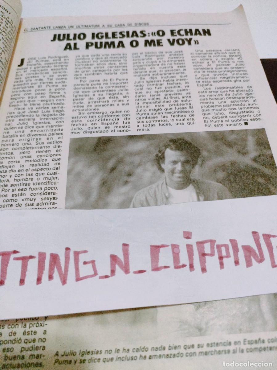 Otros Art&iacute;culos de Coleccionismo en Papel: Clipping RP831508 JULIO IGLESIAS
