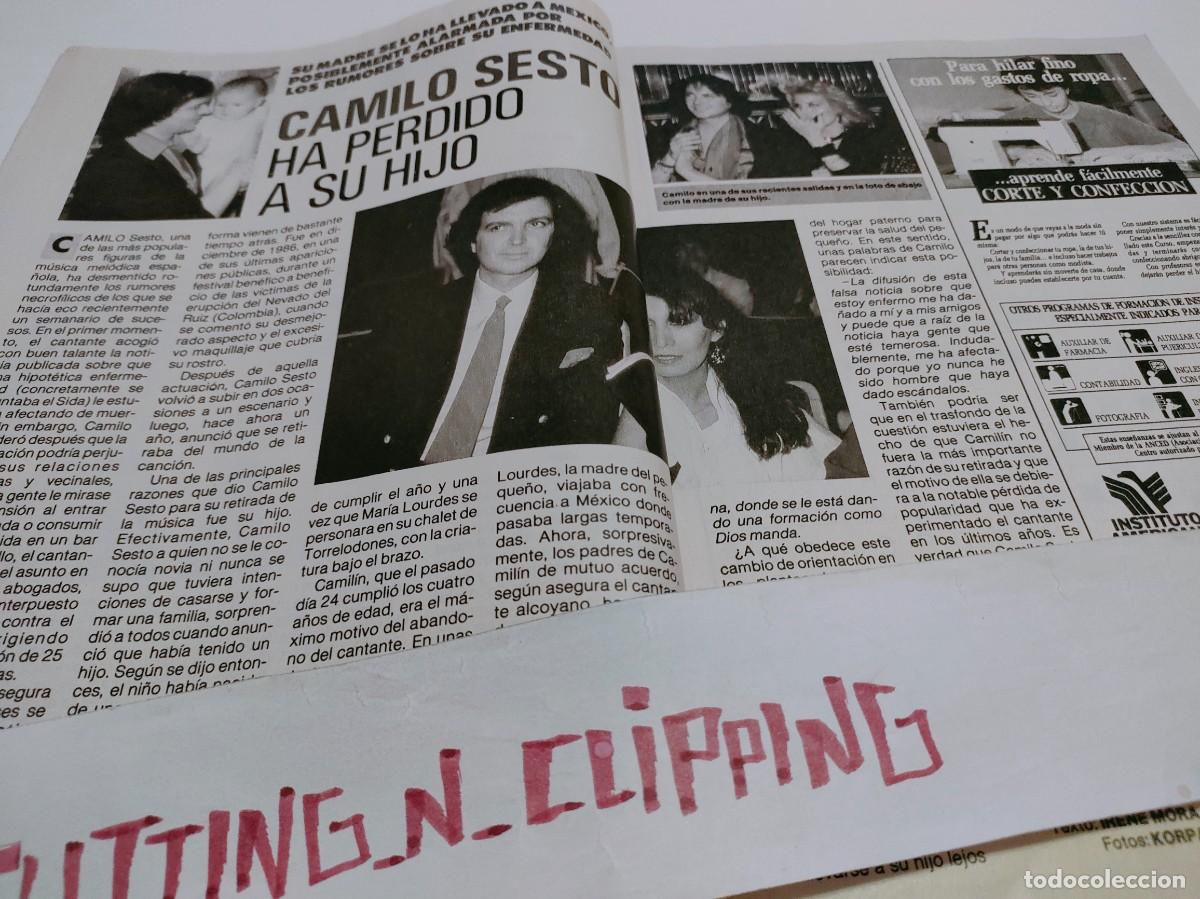 Otros Art&iacute;culos de Coleccionismo en Papel: Clipping RP870512 CAMILO SESTO