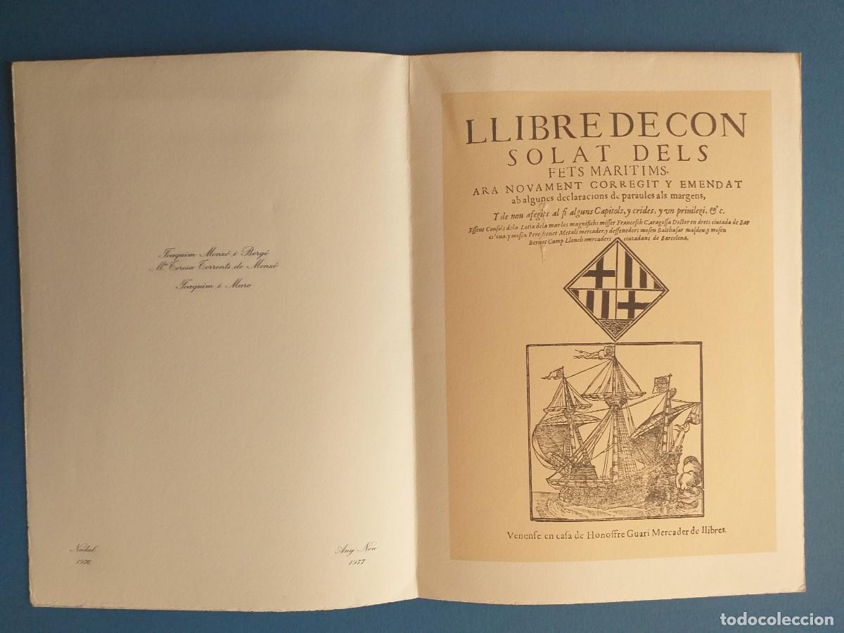 Otros Art&iacute;culos de Coleccionismo en Papel: 1976-77 NADALA - LLIBRE DE CONSOLAT DELS FETS MARITIMS