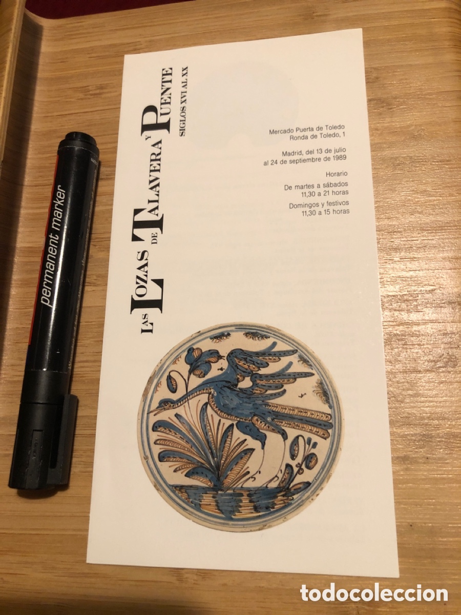 Otros art&iacute;culos de coleccionismo en papel: D&iacute;ptico exposici&oacute;n Lozas de Talavera y Puente (Natalia Sese&ntilde;a). Madrid 1989. ASM