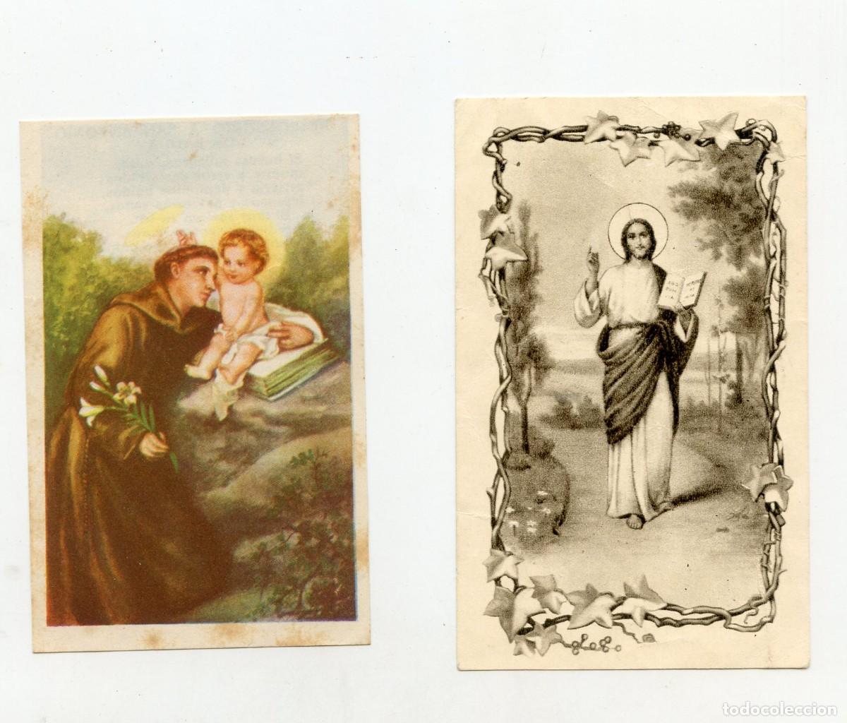 Otros Art&iacute;culos de Coleccionismo en Papel: Dos estampas de San Antonio de Padua y de Jes&uacute;s. Ed. La Milagrosa, Barcelona (1959)