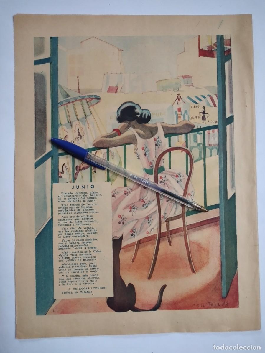 Otros Art&iacute;culos de Coleccionismo en Papel: CARLOS SAENZ DE TEJADA DIBUJO POES&Iacute;A JOS&Eacute; DE LUCAS ACEVEDO JUNIO HOJA PRENSA A&Ntilde;O 1935