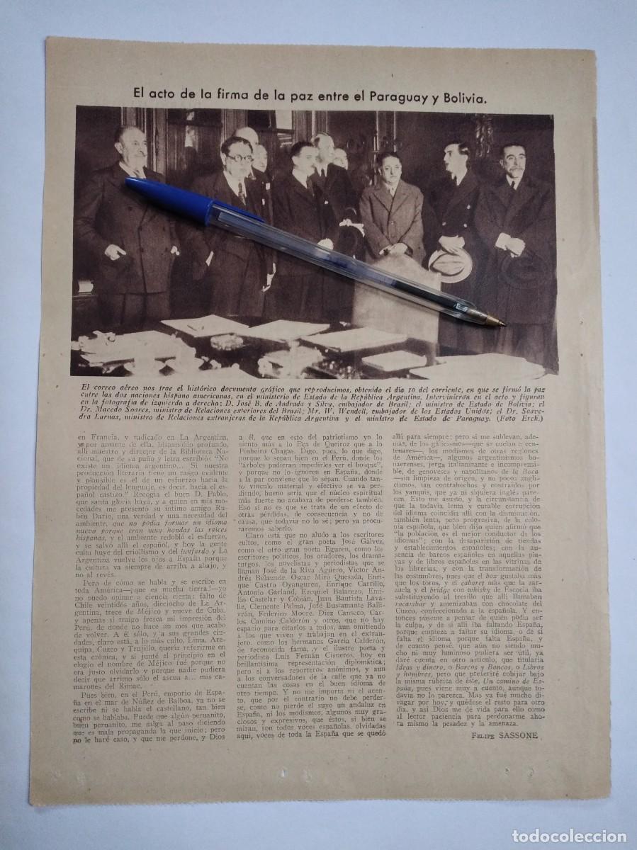 Collectionnisme Papier divers: EL ACTO DE LA FIRMA DE LA PAZ ENTRE PARAGUAY Y BOLIVIA EN LA REP&Uacute;BLICA ARGENTINA A&Ntilde;O 1935