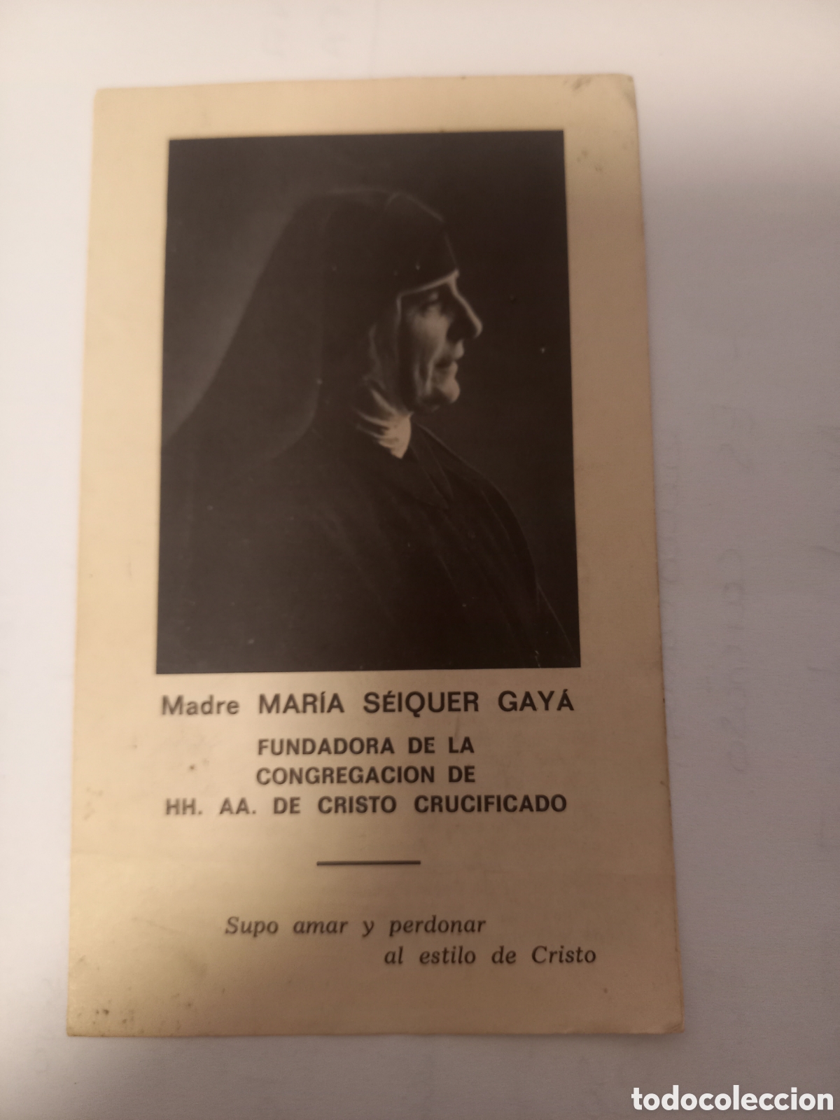Otros Art&iacute;culos de Coleccionismo en Papel: Estampa Recordatorio Madre Maria Seiquer Gaya 1976