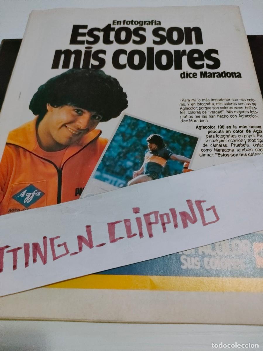 Otros Art&iacute;culos de Coleccionismo en Papel: Clipping PS822706 PUBLICIDAD MARADONA AGFA