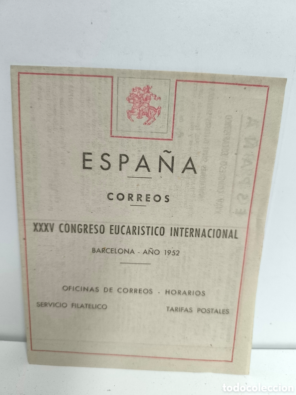 Otros Art&iacute;culos de Coleccionismo en Papel: Espa&ntilde;a correos xxxv congreso eucar&iacute;stico internacional Barcelona 1952