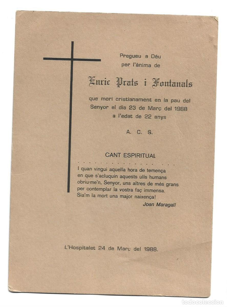 Otros Art&iacute;culos de Coleccionismo en Papel: 1 estampa religiosa a&ntilde;o 1988