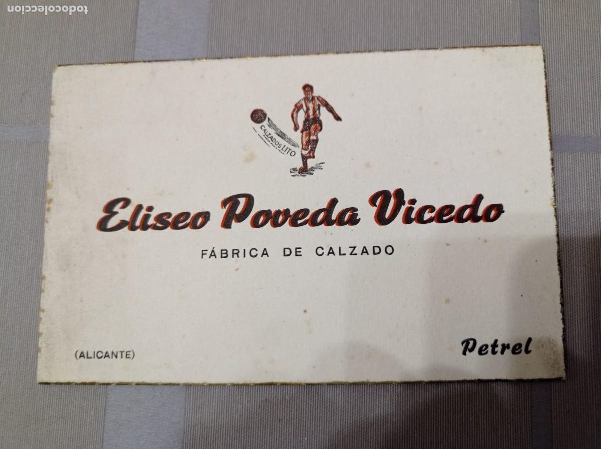 Otros art&iacute;culos de coleccionismo en papel: Eliseo Poveda Vicedo F&aacute;brica de calzado Petrel Alicante felicitaci&oacute;n interior