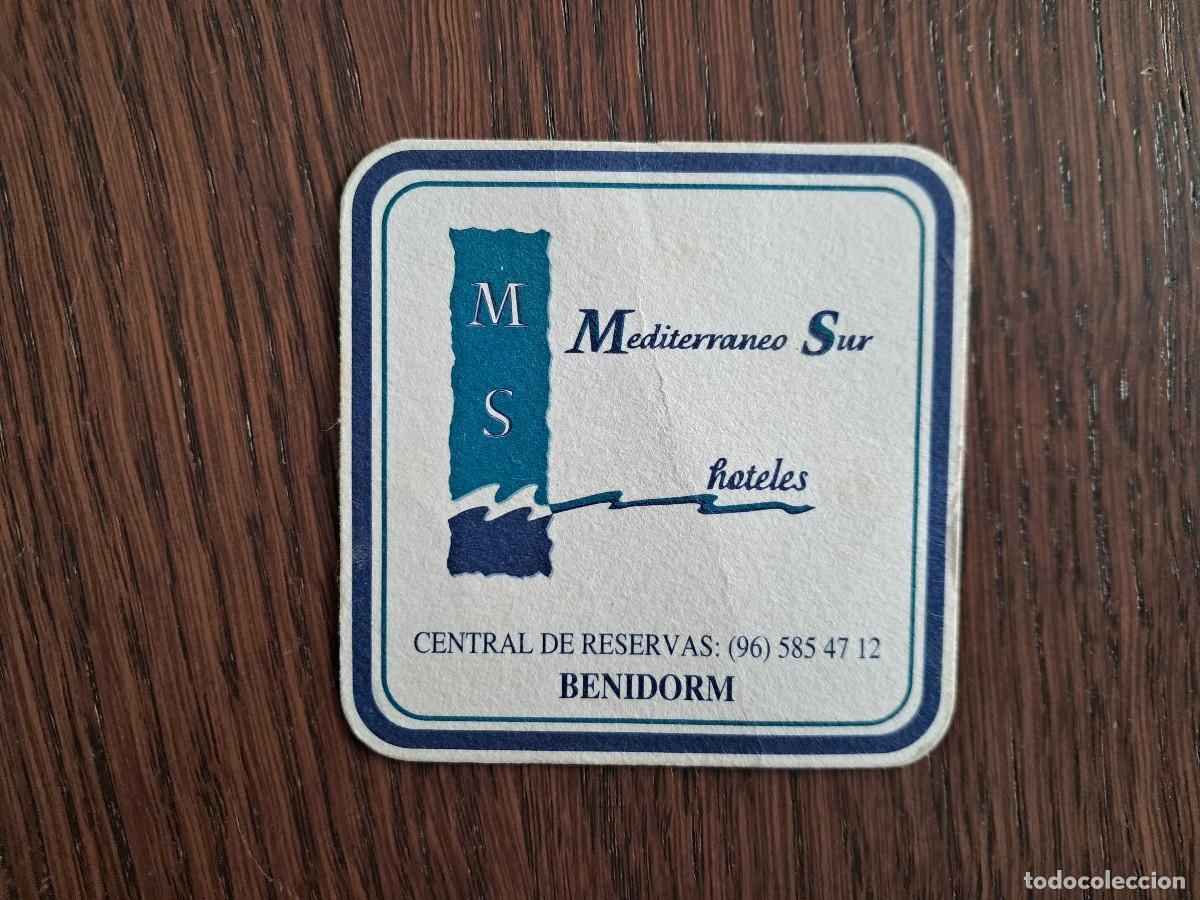Otros Art&iacute;culos de Coleccionismo en Papel: posavasos de publicidad, Mediterr&aacute;neo Sur, Hoteles. Benidorm. Alicante.