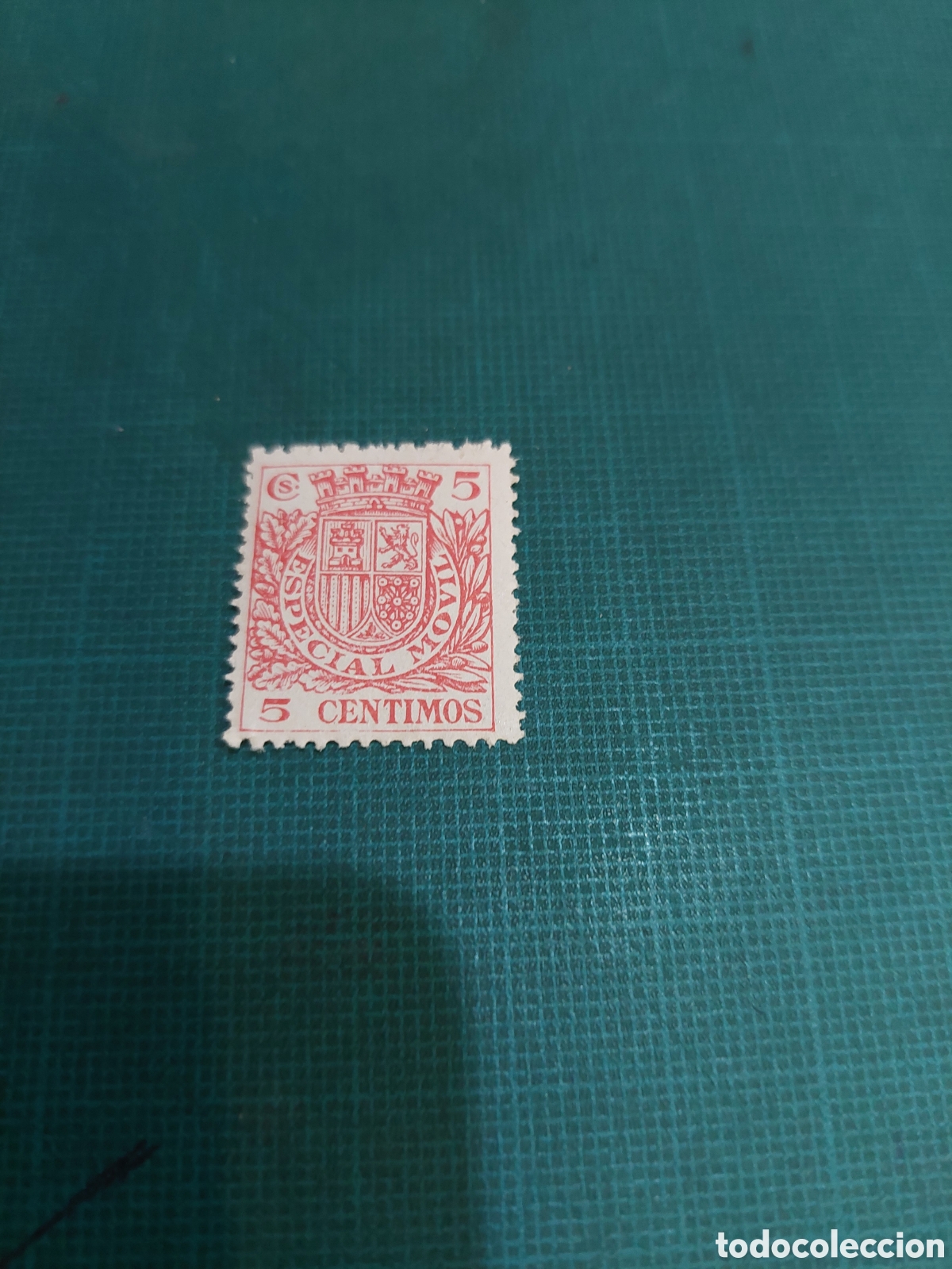 Collectionnisme Papier divers: REP&Uacute;BLICA ESPA&Ntilde;OLA ESPECIAL MOVIL POLIZA 5 C&Eacute;NTIMOS NUEVA ESCUDO