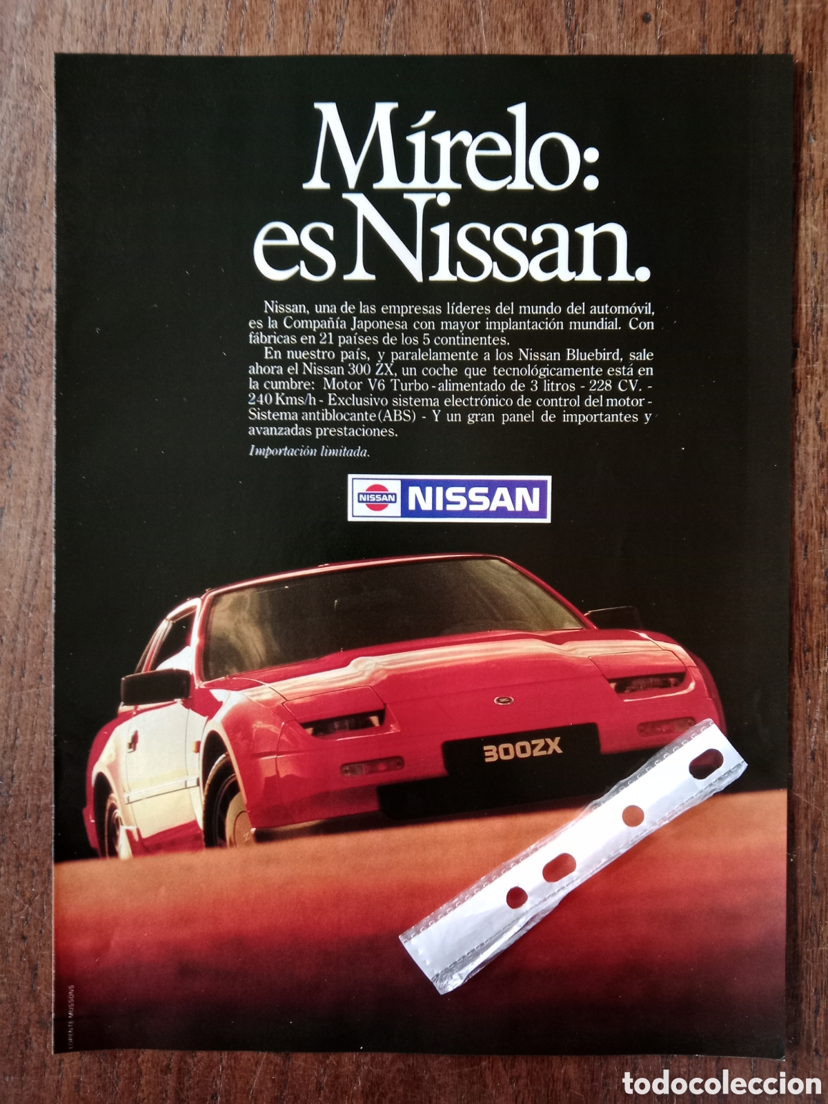 Otros Art&iacute;culos de Coleccionismo en Papel: Publicidad autom&oacute;vil Nissan 300 ZX