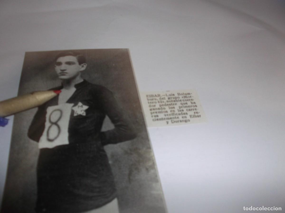 Otros Art&iacute;culos de Coleccionismo en Papel: RECORTE 1916. &Eacute;IBAR(GUIZP&Uacute;COA)LU&Iacute;S BOLUMBURU DEL GRUPO MORTERO 42 HA GANADO LAS CARRERAS EN &Eacute;IBAR