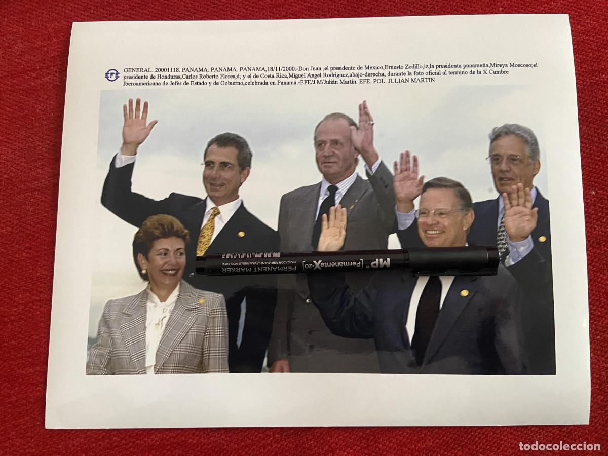 Paper Collecting Others: F34111 FOTO FOTOGRAFIA ORIGINAL REY JUAN CARLOS ERNESTO ZEDILLO MIREYA MOSCOSO CARLOS FLORES 2000