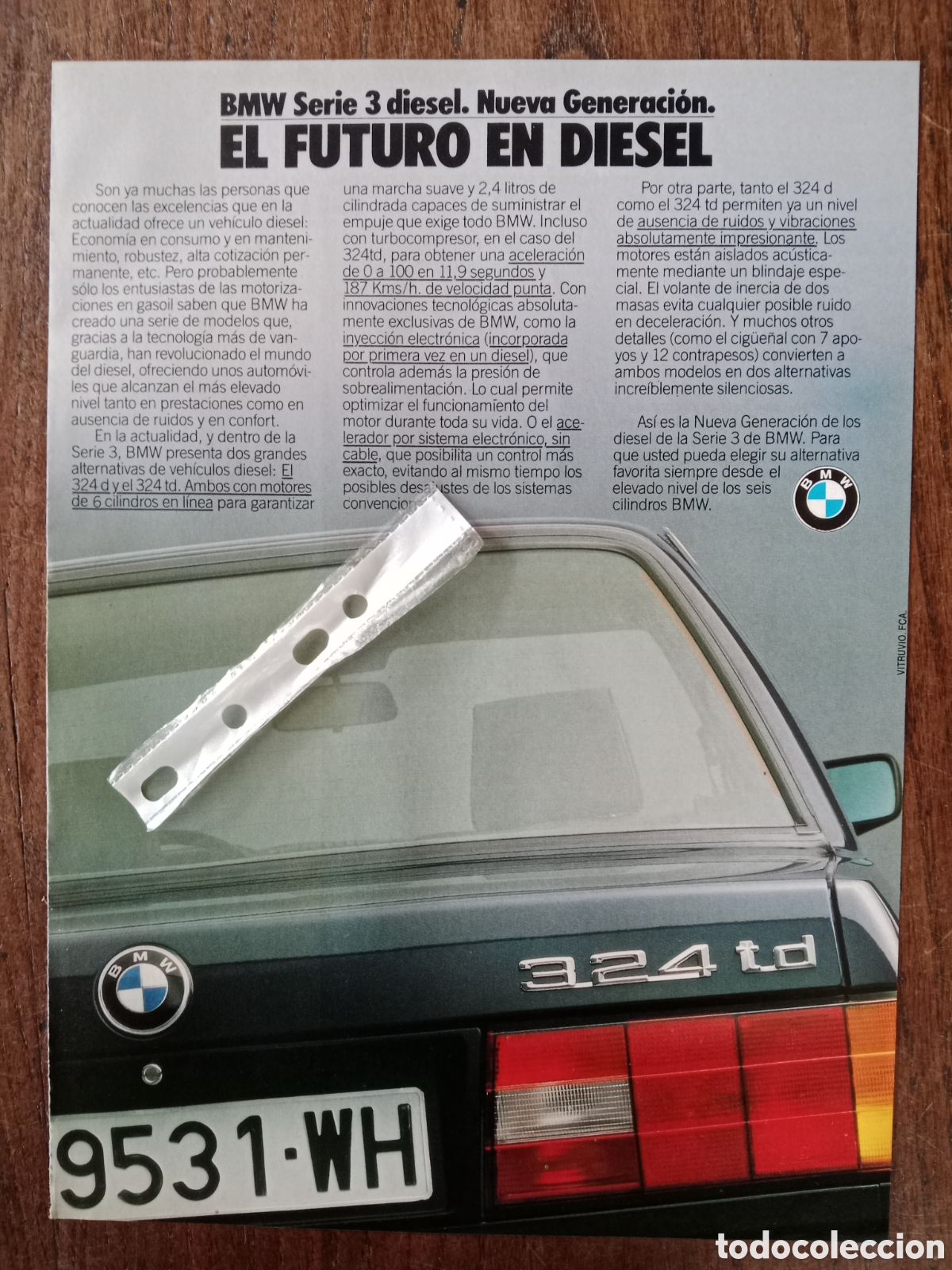 Otros Art&iacute;culos de Coleccionismo en Papel: Publicidad autom&oacute;vil BMW serie 3