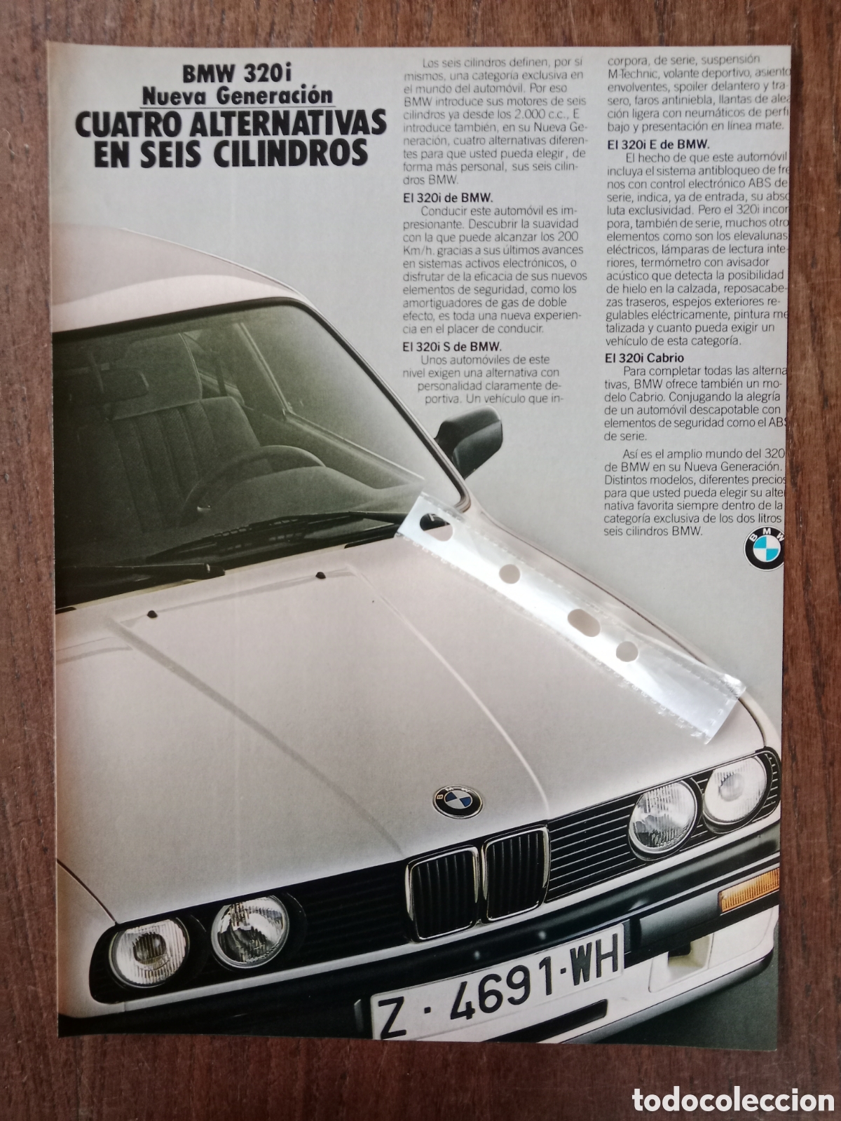 Otros Art&iacute;culos de Coleccionismo en Papel: Publicidad autom&oacute;vil BMW 320