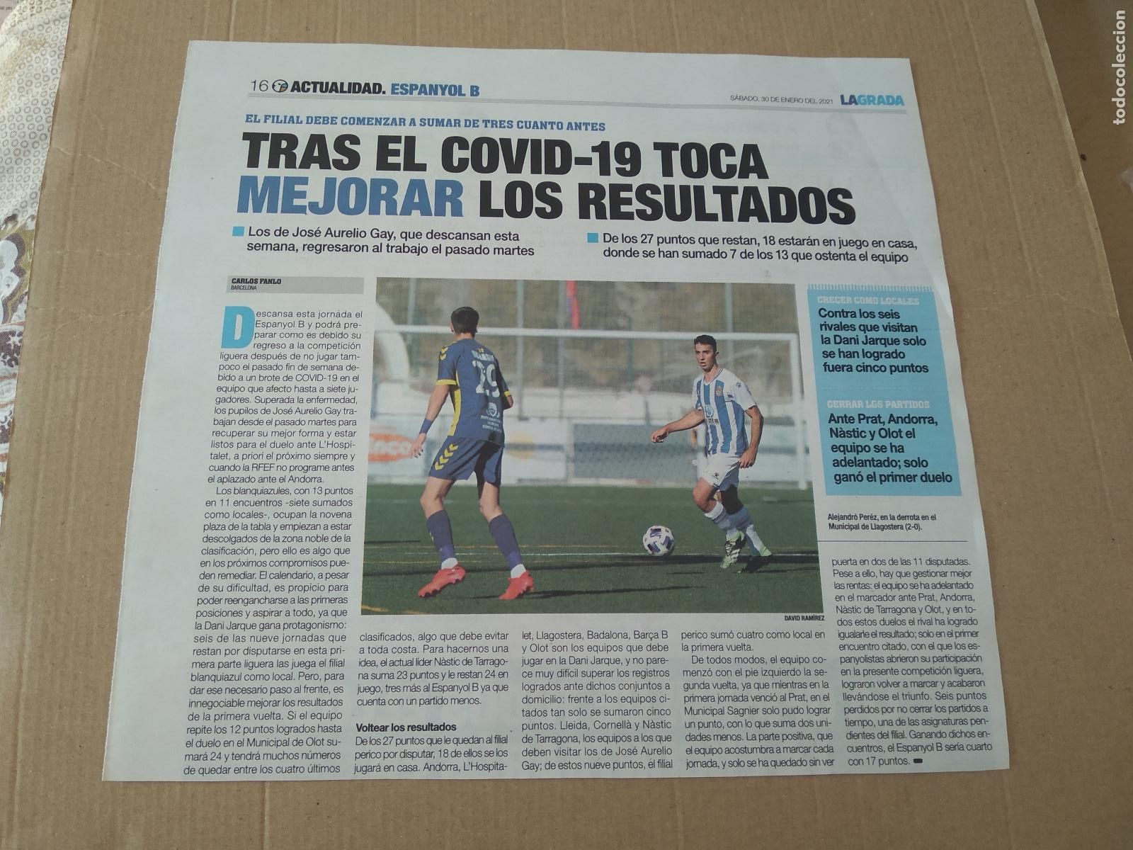 Otros art&iacute;culos de coleccionismo en papel: HOJA EL PERIODICO DIARIO LA GRADA ALEJANDRO PEREZ ESPANYOL RAUL DE TOMAS